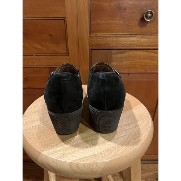 Dansko Black Clio Nubuck Suede Wedge Clogs  7.5-8  38 - Picture 4 of 12